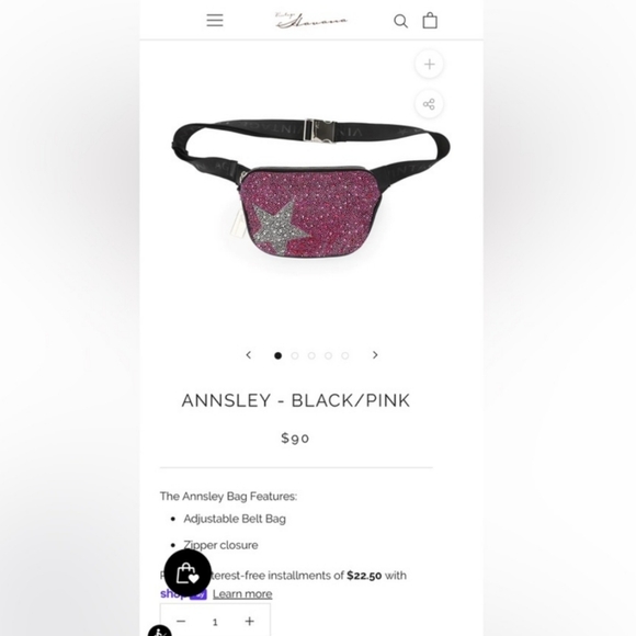 Vintage Havana Annsley Waist Fanny Bag NWOT Pink Rhinestone - Picture 5 of 5